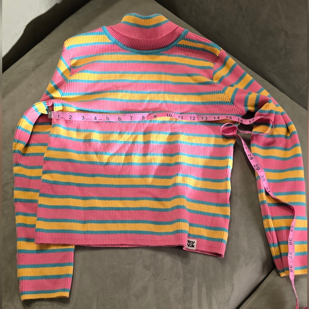 Colorful Roll Neck Top